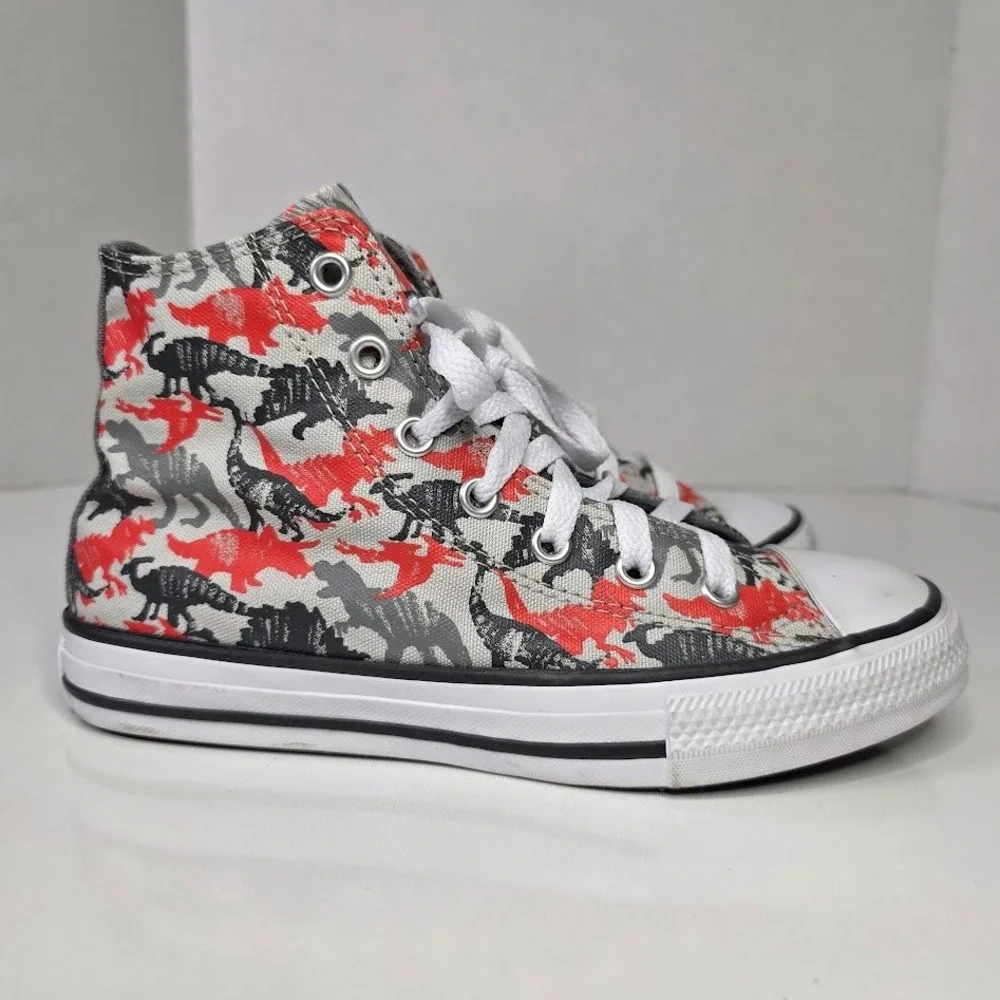 Converse Kids 2 All-Star High-Top Sneakers Dino Daze Orange Gray‎ Black